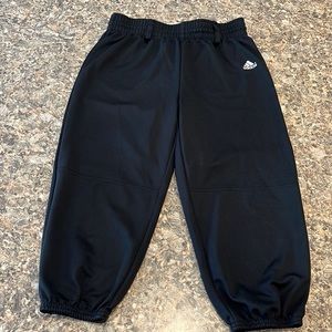 Youth black baseball pants by Adidas.